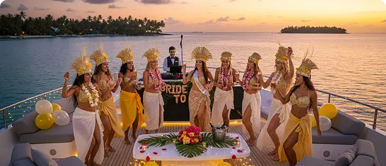 Bachelorette party on a yacht