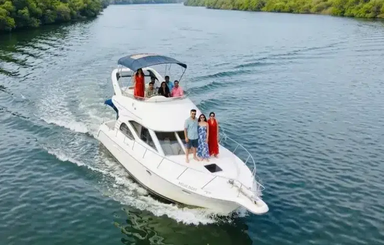 Nebula Venus yacht deck in Goa